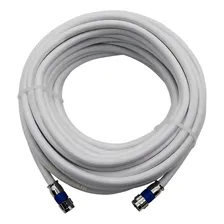 Cabo Rg6 Branco 10m Metros Rg06 Coaxial Antena Tv Crimpado Foto mini 1