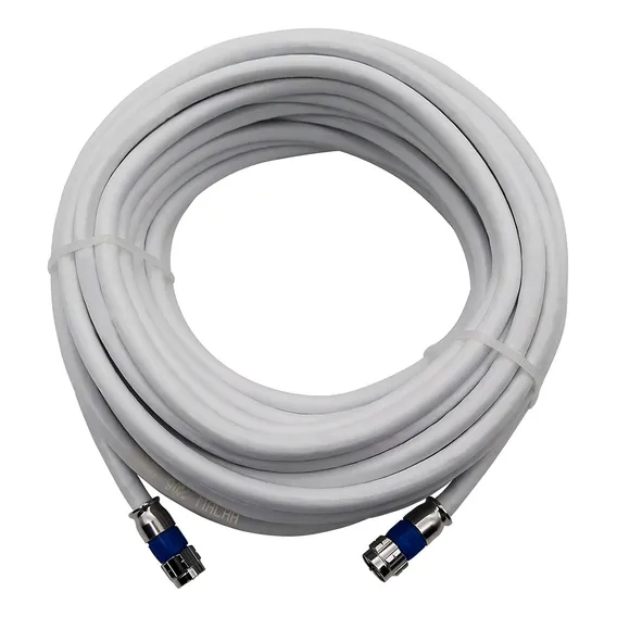 Cabo Rg6 Branco 10m Metros Rg06 Coaxial Antena Tv Crimpado Foto 1