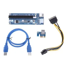 Cabo Riser Mineração Bitcoin Usb 3.0 Pci-e 1x Para 16x Foto mini 2