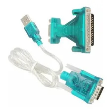 Cabo Serial Conversor Usb 2.0 Rs232 Macho + Adaptador Db25. Cor Verde Foto mini 1