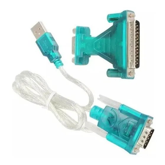 Cabo Serial Conversor Usb 2.0 Rs232 Macho + Adaptador Db25. Cor Verde Foto 1