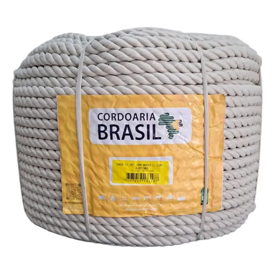 Cabo Torcido 3 Pernas Corda Náutica Em Poliéster Nylon 220m Cor Branco Foto 1