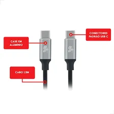 Cabo Usb-C Para Usb-C 2.0 Cabo 1,2 Metros - 5+ Foto mini  3