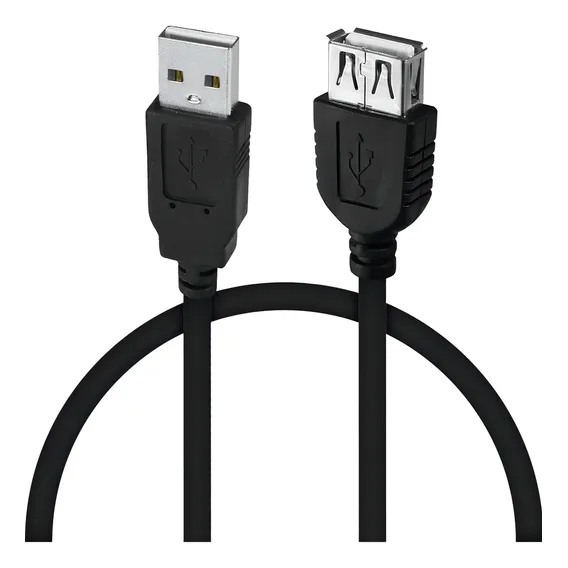 Cabo Usb Extensor 2.0 Macho X Fêmea Adaptador C/ 3,00 Metros Cor Cabo Preto Foto 1