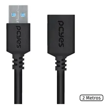 Cabo Usb Extensor Usb 3.0 2 Metros Cobre 28 Awg Preto Pcyes Foto  mini 1