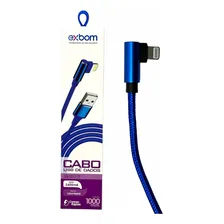 Cabo USB Lightning 90° Graus Em L Trançado 1m Exbom CBX-U2C11IP Foto mini 4