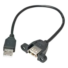 Cabo Usb Macho-femea Extensor De 30cm - Para Painel Cor Preto Foto  mini 1