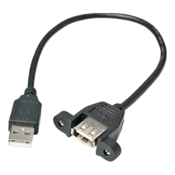 Cabo Usb Macho-femea Extensor De 30cm - Para Painel Cor Preto Foto 1