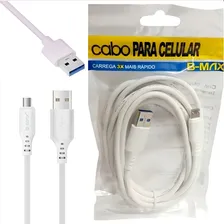 Cabo Usb Micro Usb V8 Carrega 3x Mais Rápido Bmax 2 Metros Cor Branco Foto  mini 1