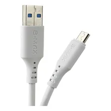 Cabo Usb Micro Usb V8 Carrega 3x Mais Rápido Bmax 2 Metros Cor Branco Foto mini  3