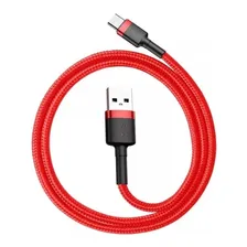Cabo Usb Para Tipo C Turbo 3a Baseus 1m Reforçado Cor Vermelho Foto mini  3