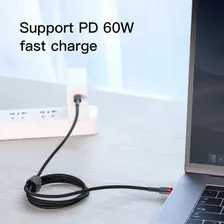 Cabo USB tipo C tipo C de carregamento rápido reforçado Baseus 60w Foto mini 3