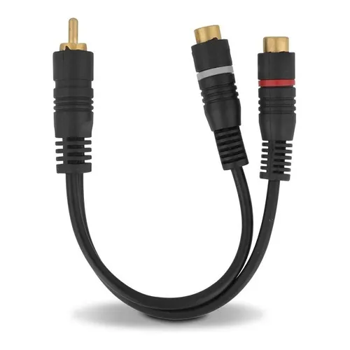 Cabo Y Rca 27cm 4mm 1 Conector Macho E 2 Fêmeas Condutor Foto 1