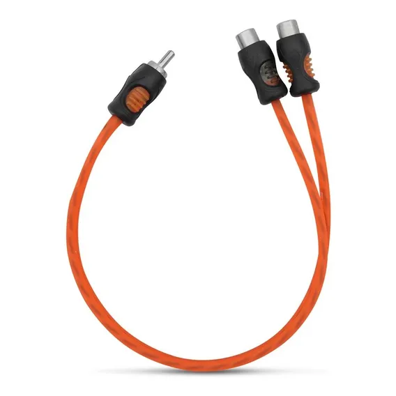 Cabo Y Rca Kx3 Laranja 2 Fêmeas 1 Macho 4mm Dupla Blindagem Foto 1