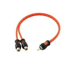 Cabo Y Rca Kx3 Laranja 2 Fêmeas 1 Macho 4mm Dupla Blindagem Foto mini 3