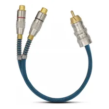 Cabo Y Rca Prime Plug Em Metal 5mm Azul 2 Femeas E 1 Macho Foto  mini 1