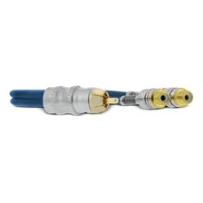 Cabo Y Rca Prime Plug Em Metal 5mm Azul 2 Femeas E 1 Macho Foto mini  2