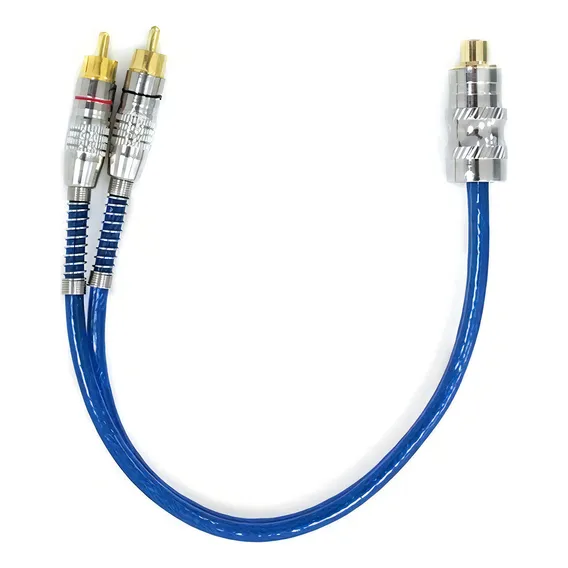 Cabo Y Rca Tech One 1 Fêmea 2 Machos 5mm Blindagem Azul Foto 1