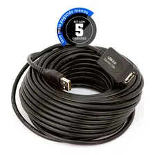 Cabos Extensor Amplificado Usb 2.0 - 5 Metros - Kit Com 5 Foto  mini 1