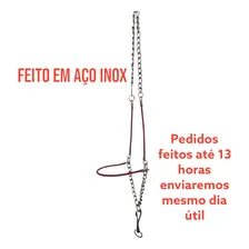 Cabresto Corrente Cavalo Garanhão Mula Resistente Aço Inox Foto mini 3