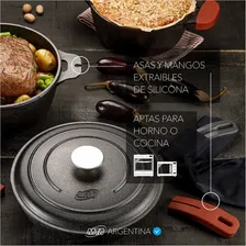 Caçarola Ferro Fundido Preta Tampa de Vidro MTA 24cm 4L 8342 Foto mini 3