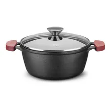 Caçarola Ferro Fundido Preta Tampa de Vidro MTA 24cm 4L 8342 Foto mini 1