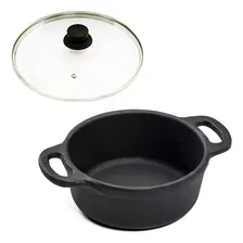 Caçarola Ferro Mineirinha 300ml Tampa Vidro Panela Mineira Foto mini 1