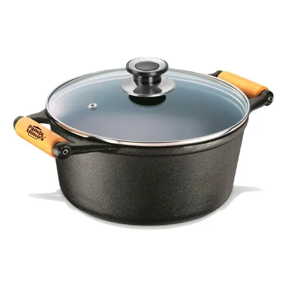 Caçarola Ferro Panela Mineira 3,0l Tampa Vidro 23 Cm Foto 1
