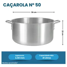 Caçarola Panela Grande Industrial Restaurante N50 Profissional Cozinha - 41 Litros Foto mini  3