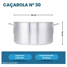 Caçarola Panela Grande Industrial Restaurante Profissional N30 - 10 Litros Foto mini  3