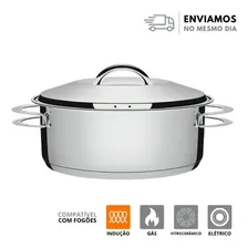 Caçarola Rasa Tramontina Aço Inox Fundo Triplo Solar 24cm Foto mini 1