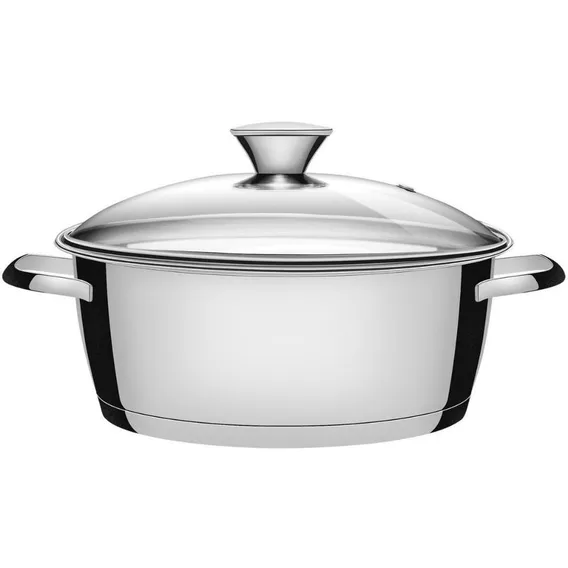 Caçarola Rasa Tramontina Inox Tampa De Vidro Allegra 22cm Foto 1