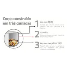Caçarola Tramontina Grano Baquelite Funda em Aço Inox Corpo Triplo com Tampa Alças de Baquelite 20 cm 3,8 L Foto mini 4