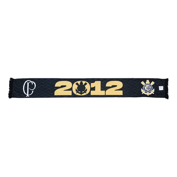 Cachecol Do Corinthians Dupla Face 2012 - Cor Dourado-escuro Desenho Do Tecido Liso Tamanho Un Foto 1