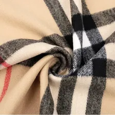 Cachecol Pashmina Lã Bege Scarf Lenço Xale Xadrez Masculino Tamanho 180 X 31 Foto mini 4