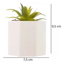 Cachepot Vaso Com Suculenta Geometrico Em Cimento Decoração Foto mini  3