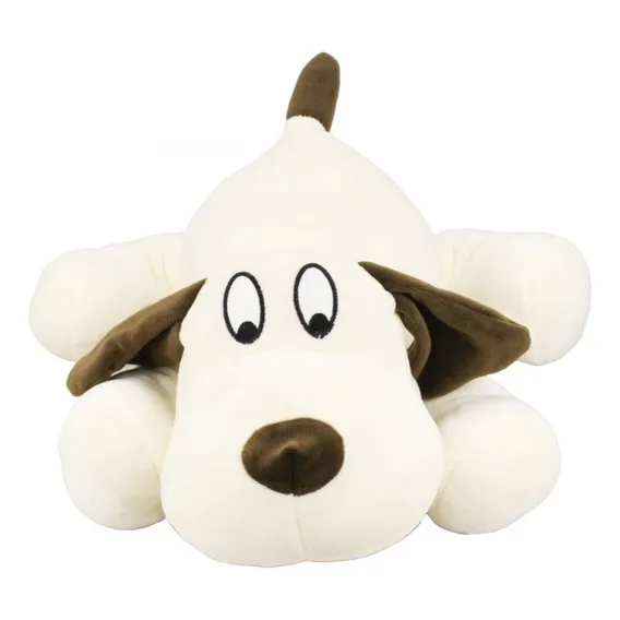 Cachorro Branco Deitado 35cm - PelĂșcia Foto 1