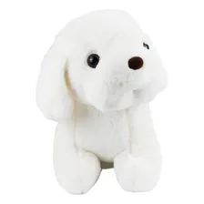 Cachorro Branco Sentado De PelĂșcia 22 Cm Foto mini 1
