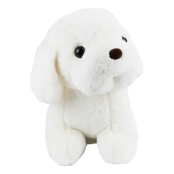 Cachorro Branco Sentado De PelĂșcia 30 Cm Foto 1