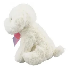 Cachorro Pelúcia Branco Sentado Com Laço 20cm Foto mini 3