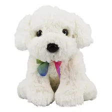 Cachorro Pelúcia Branco Sentado Com Laço 20cm Foto mini 1