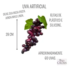 Cachos De Uva Artificial Grande Fruta Silicone Santa Ceia Foto mini 3