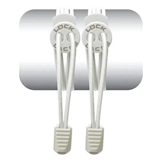Cadarço Elástico Lock Laces - Branco Liso Foto 1
