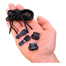 Cadarço Militar Elástico Coturno Bota 1,6 M Com Ponteira Par Cor Preto Foto mini  2