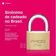 Cadeado 60mm Tetra Pado Em Latão Com 2 Chaves Portão Casa Foto mini  3
