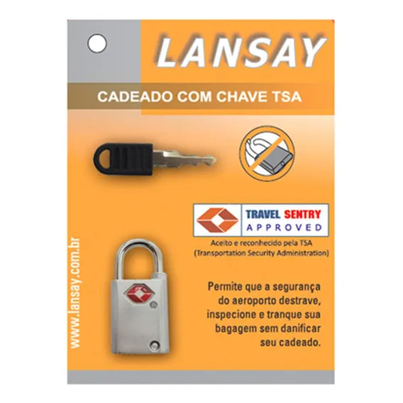 Cadeado Com Chave Para Mala Tsa Lansay Foto 1