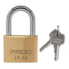 Cadeado De Latão Pado Lt - 30mm 2 Chaves Não Enferruja Foto  mini 1