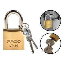 Cadeado De Latão Pado Lt - 30mm 2 Chaves Não Enferruja Foto mini  3