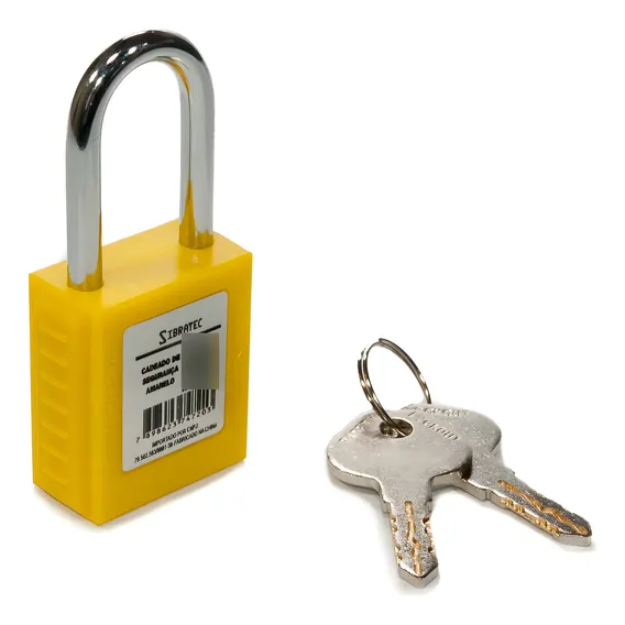 Cadeado De Segurança Multiuso Amarelo Dbs Lock Nr12 Sibratec Foto 1