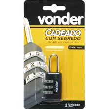 Cadeado Em Lato Preto Com Segredo - Vonder (preto) Foto mini 4